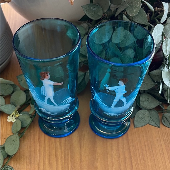 Mary Gregory Hand Blown Glasses 1940’s / 1950’s - Picture 3 of 13